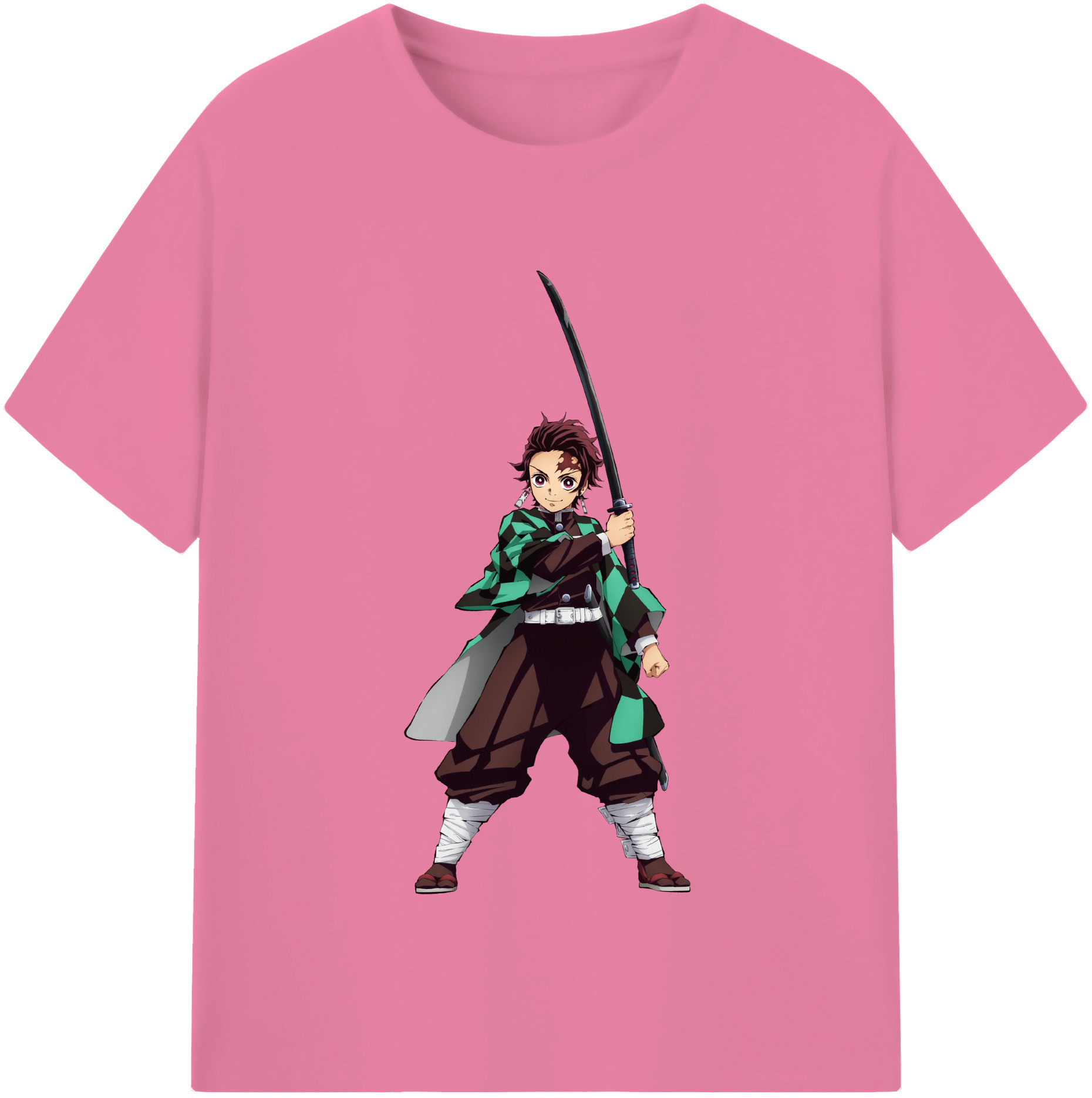 （画像用） 鬼滅の刃 竈門 炭治郎／かまど たんじろう Kamado Tanjirou 綿100％半袖Tシャツ（フロントプリント）